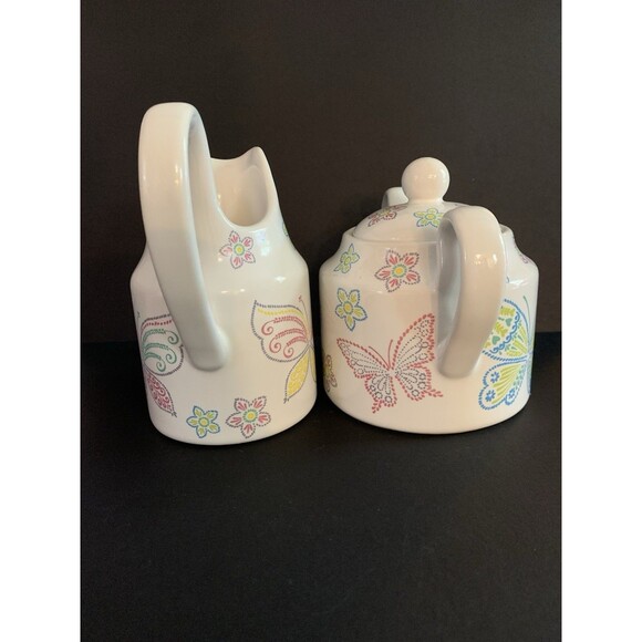 Temp-tations Creamer Sugar Bowl Lid Set Seasonal All A Flutter Butterfly - Picture 4 of 13